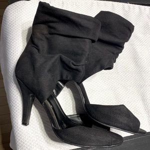 open toe high heel shoe